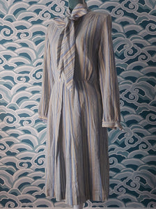 Cheesecloth Vertical Stripe Dress