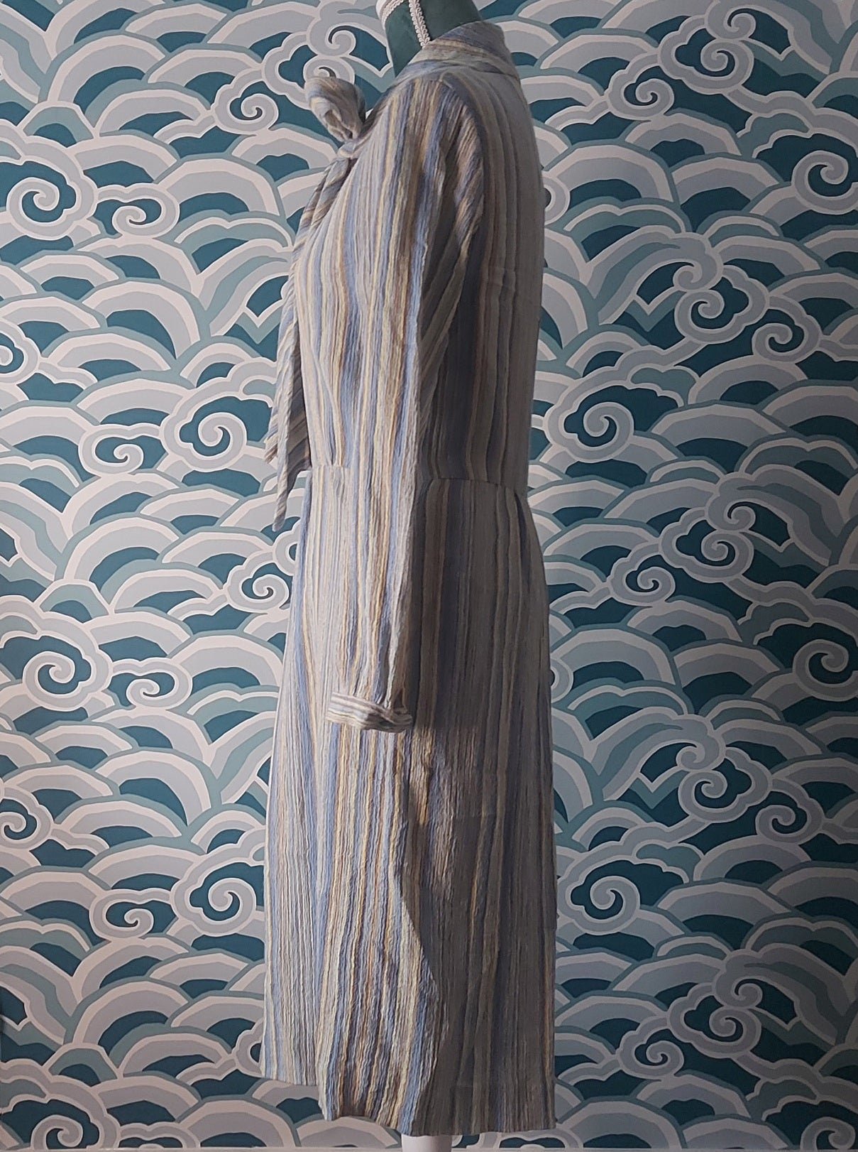 Cheesecloth Vertical Stripe Dress