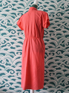 Coral Midi Length Cotton Dress Madgra Vintage