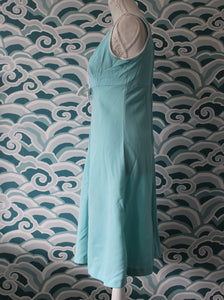 Light Blue Dress with White Trim