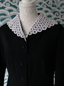 Black Dress with White Lace Collar