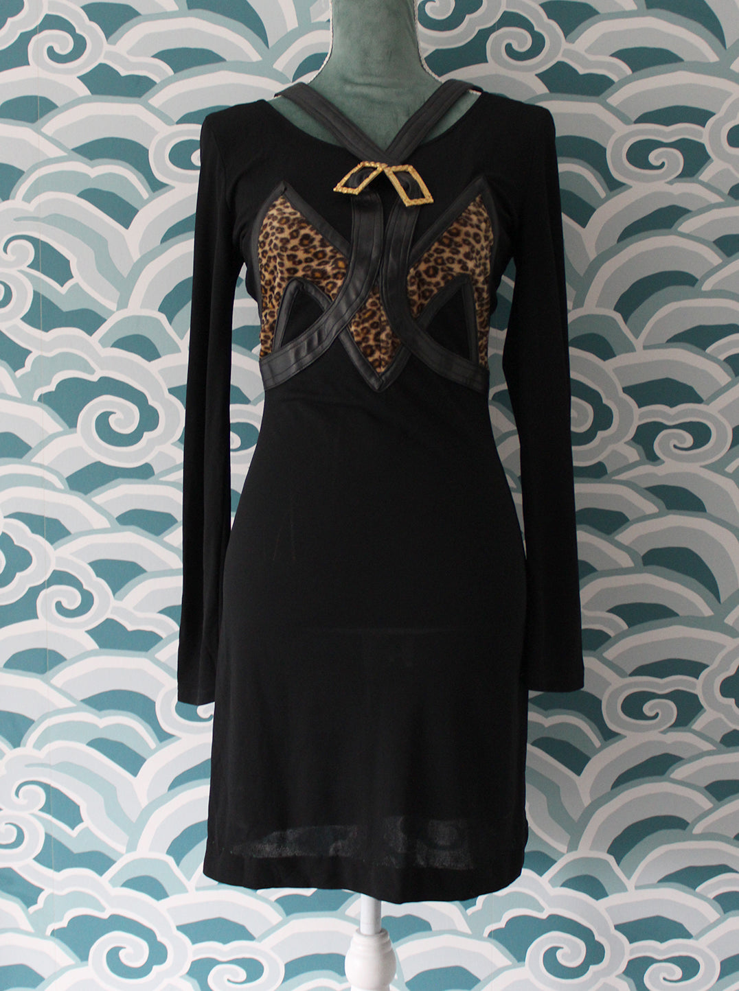 Black & Leopard Print Dress
