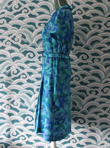 Blue Two Tone Abstract Pattern Dress