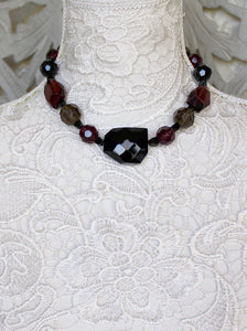 Black & Purple Bead Necklace