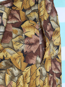 Brown Leaf Pattern Dress