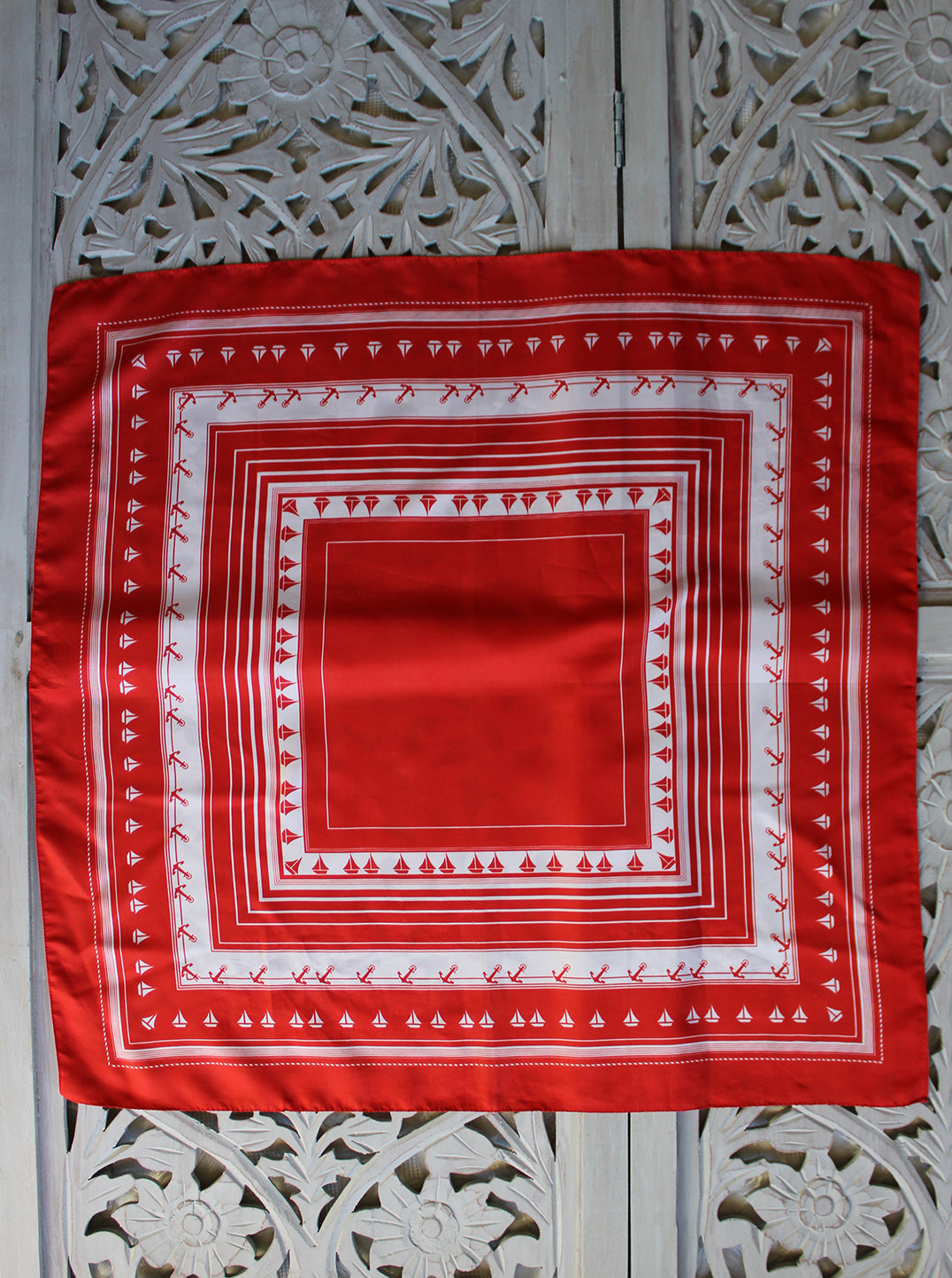 Red Yacht & Anchor Scarf