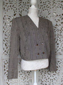 Cropped Brown Check Jacket