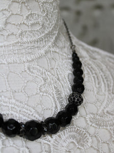 Black Bead Chain Necklace