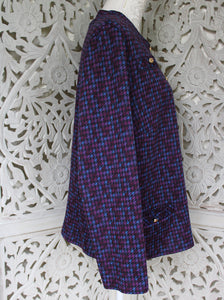Houndstooth Pattern Purple Jacket