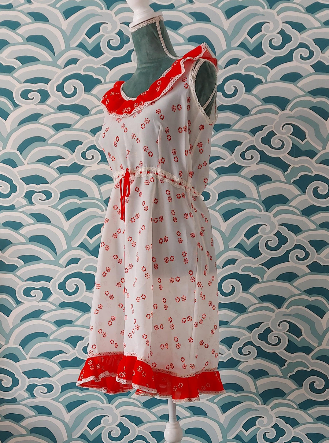 Red & White Pattern Dress