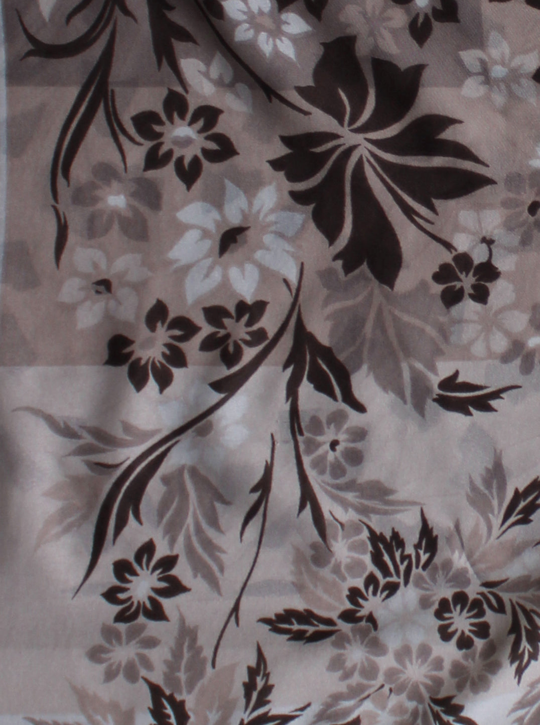 Brown & Beige Floral Pattern Detail Vintage Scarf Madgra