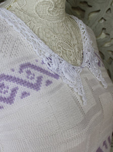 White & Lilac Knit Top