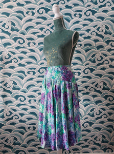 Floral Purple Skirt with Quilt Detail