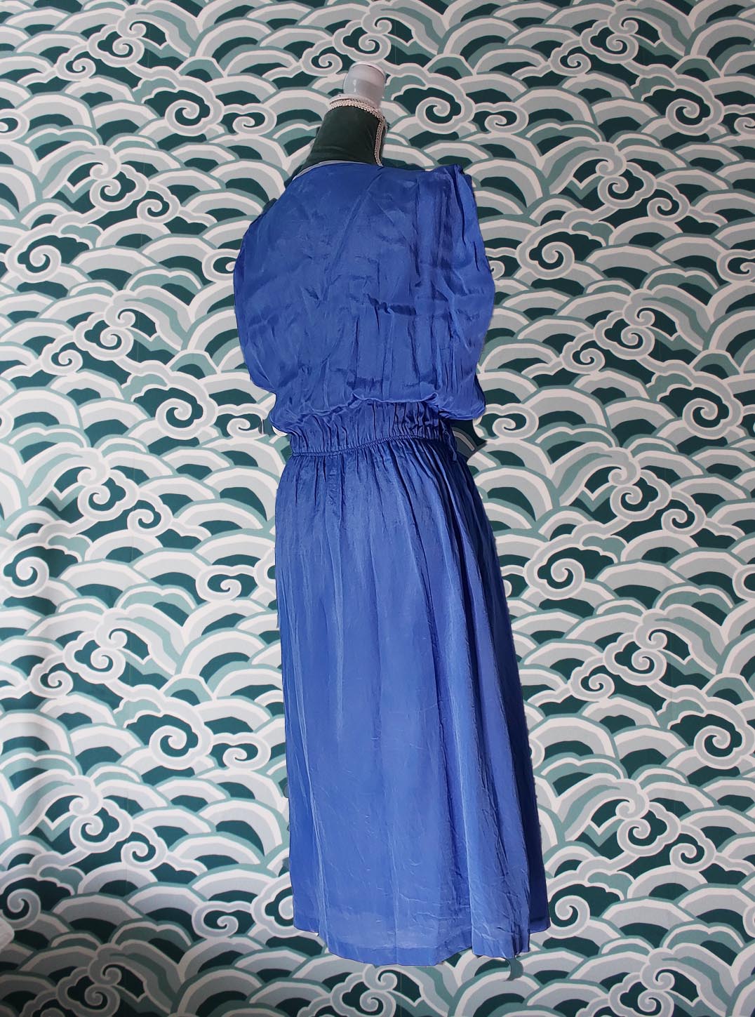 Blue Dress with Grey Trim